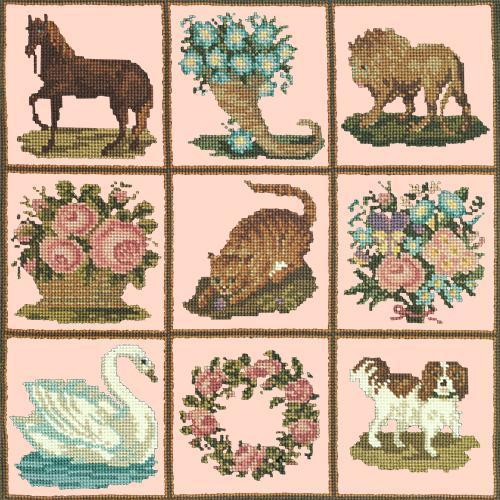 Patchwork Pieces Needlepoint Kit Elizabeth Bradley Design Salmon Pink 