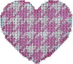 AT HE644P - Pink Houndstooth Mini Heart