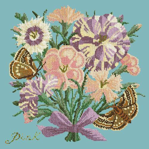 Pink Needlepoint Kit Elizabeth Bradley Design Duck Egg Blue 