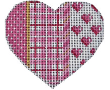 AT HE812 - Pink Pin Dot/Plaid/Hearts Heart
