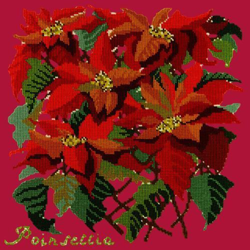 Poinsettia Needlepoint Kit Elizabeth Bradley Design Bright Red 