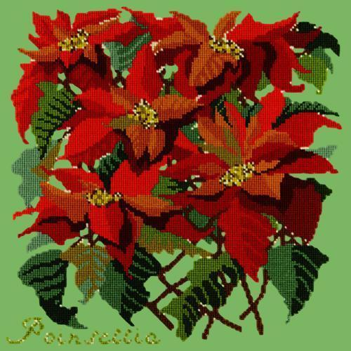 Poinsettia Needlepoint Kit Elizabeth Bradley Design Grass Green 