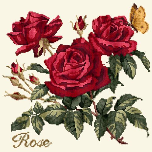 Rose Needlepoint Kit Elizabeth Bradley Design Winter White 