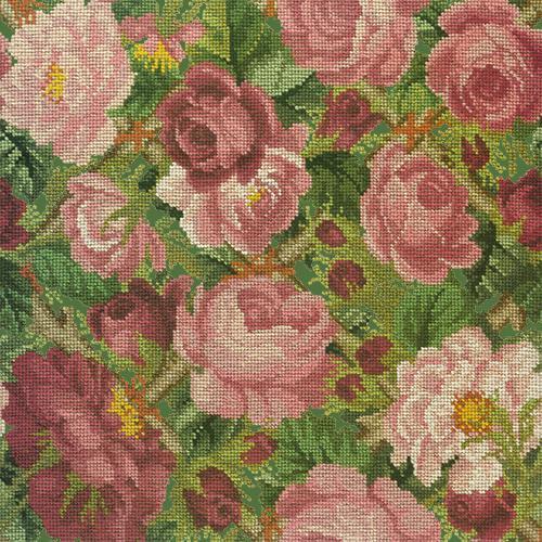 Rose Trellis Needlepoint Kit Elizabeth Bradley Design Dark Green 