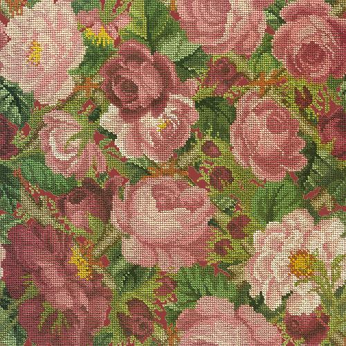 Rose Trellis Needlepoint Kit Elizabeth Bradley Design Dark Red 