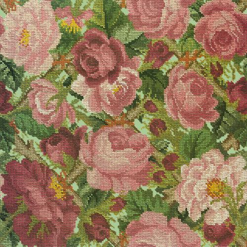 Rose Trellis Needlepoint Kit Elizabeth Bradley Design Pale Green 