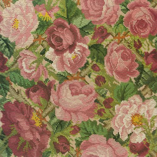 Rose Trellis Needlepoint Kit Elizabeth Bradley Design Sand 