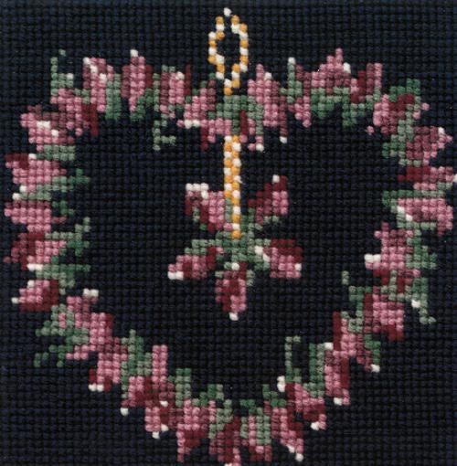 Rosebud Heart Mini Kit Needlepoint Kit Elizabeth Bradley Design 