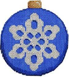 AT CT1815 - Snowflake on Blue Ball Ornament