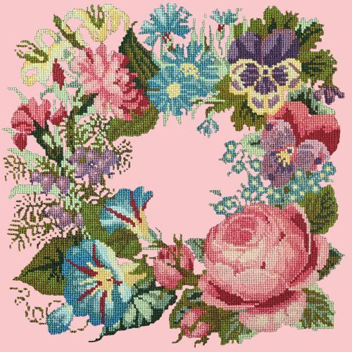 Summer Wreath Needlepoint Kit Elizabeth Bradley Design Pale Rose 