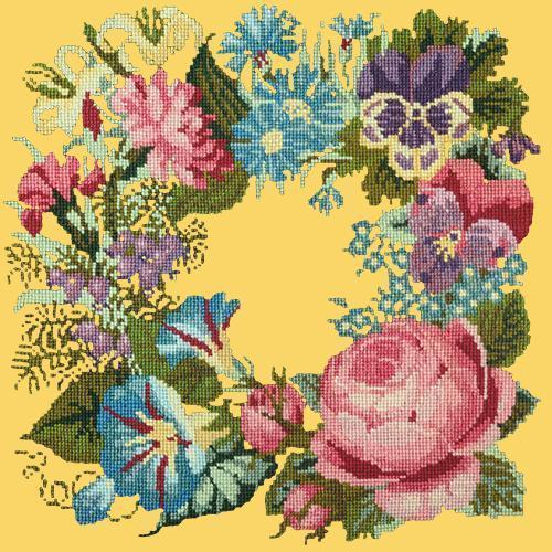 Summer Wreath Needlepoint Kit Elizabeth Bradley Design Sunflower Yellow 