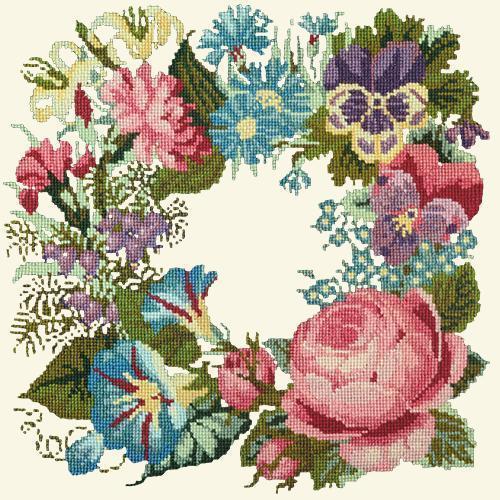 Summer Wreath Needlepoint Kit Elizabeth Bradley Design Winter White 