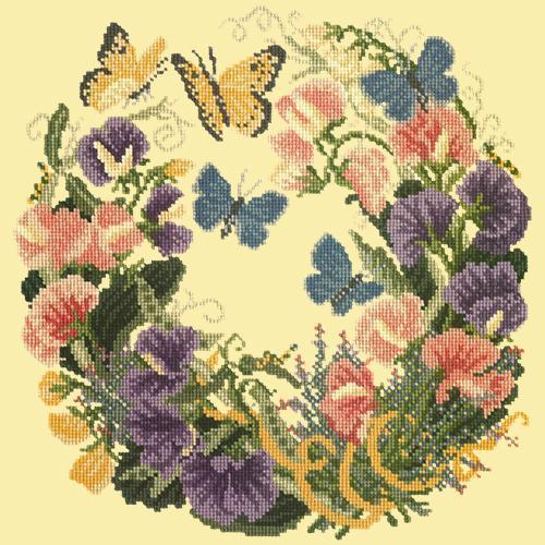 Sweetpeas Needlepoint Kit Elizabeth Bradley Design Butter Yellow 