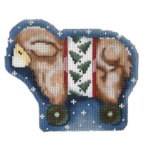 AT CT2064 - Taupe Sheep on Wheels Ornament