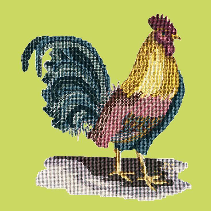 The Cockerel Needlepoint Kit Elizabeth Bradley Design Pale Lime 