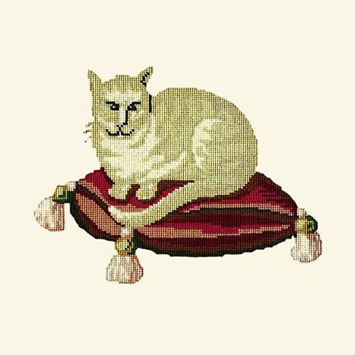 The Cream Cat Needlepoint Kit Elizabeth Bradley Design Winter White 