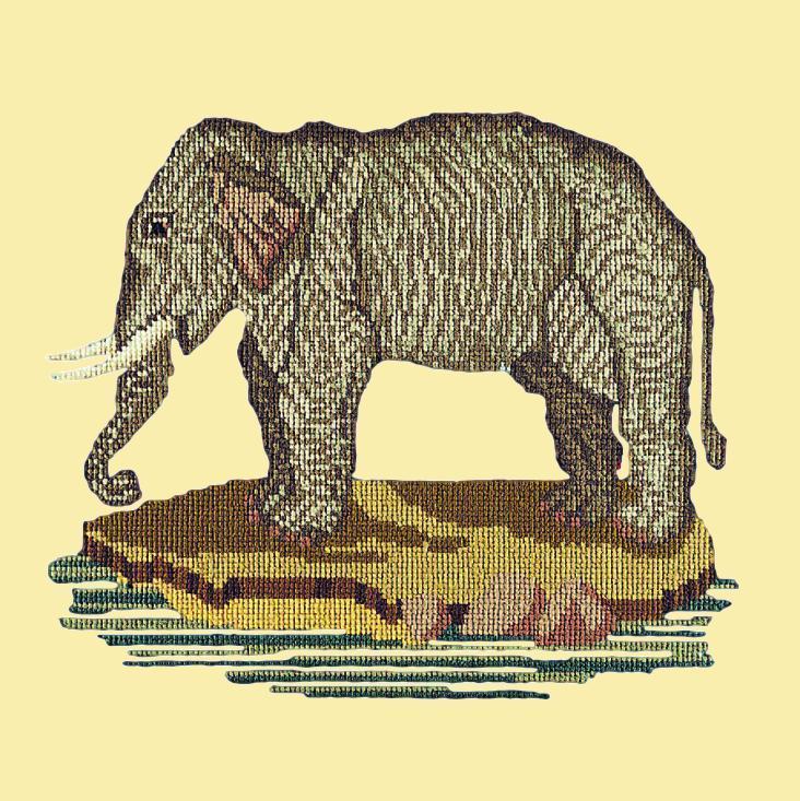 The Elephant Needlepoint Kit Elizabeth Bradley Design Butter Yellow 