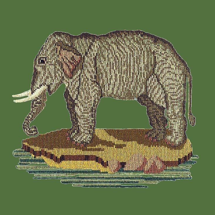 The Elephant Needlepoint Kit Elizabeth Bradley Design Dark Green 