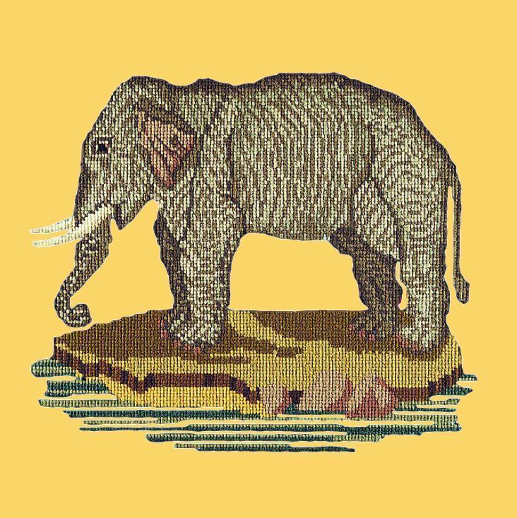 The Elephant Needlepoint Kit Elizabeth Bradley Design Sunflower Yellow 