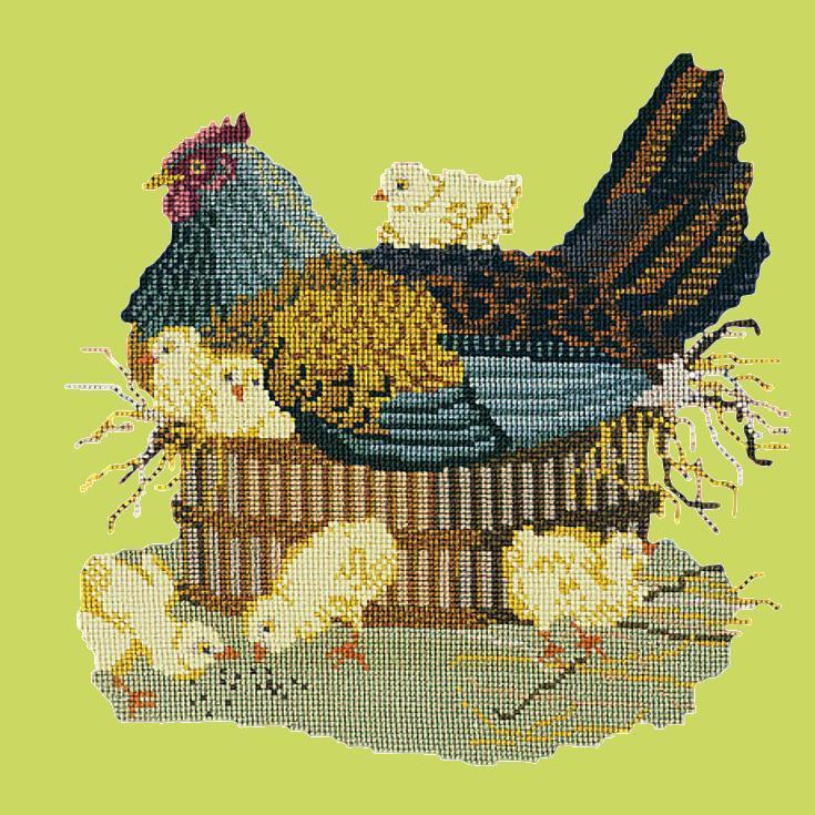 The Mother Hen Needlepoint Kit Elizabeth Bradley Design Pale Lime 