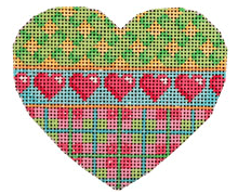 AT HE819 - Turquoise Pin Dots/Plaid Hearts Heart