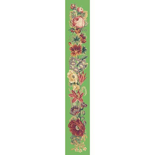 Victorian Flower Bell Pull Needlepoint Kit Elizabeth Bradley Design Grass Green 