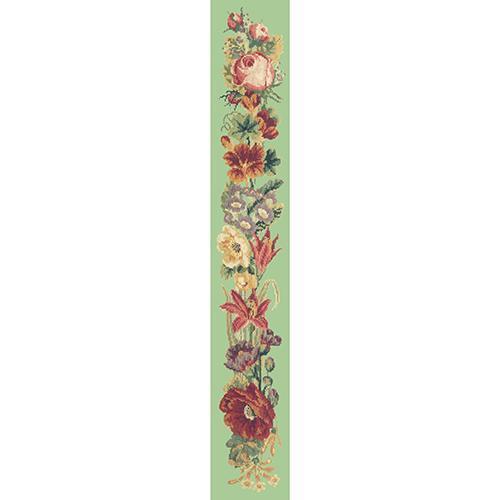 Victorian Flower Bell Pull Needlepoint Kit Elizabeth Bradley Design Pale Green 