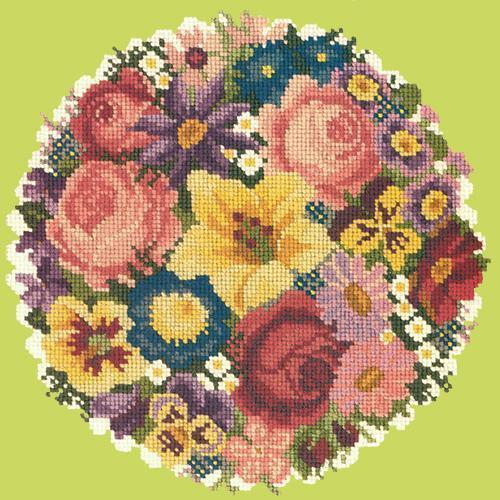 Victorian Posy Needlepoint Kit Elizabeth Bradley Design Pale Lime 