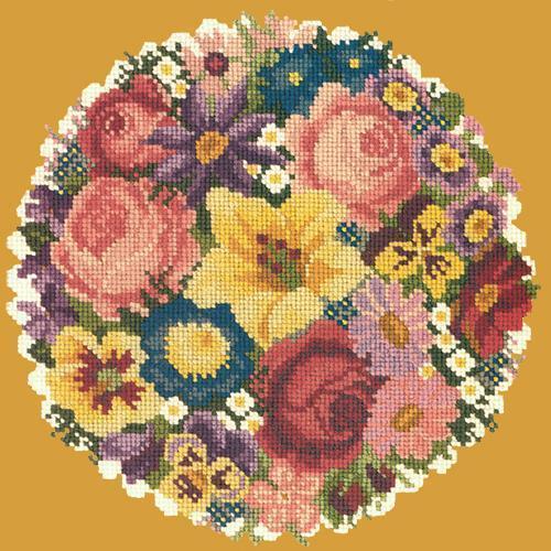 Victorian Posy Needlepoint Kit Elizabeth Bradley Design Yellow 