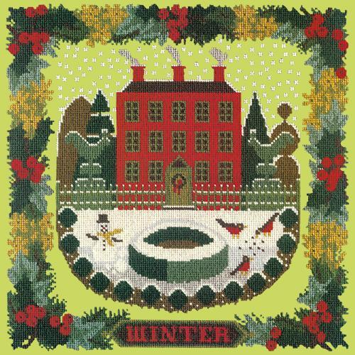 Winter Sampler Needlepoint Kit Elizabeth Bradley Design Pale Lime 