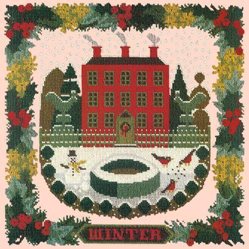 Winter Sampler Needlepoint Kit Elizabeth Bradley Design Salmon Pink 