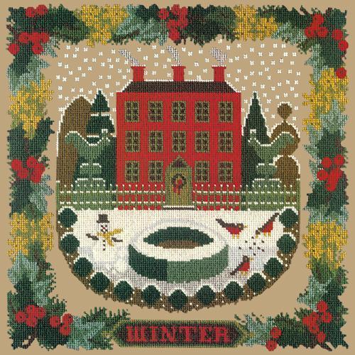 Winter Sampler Needlepoint Kit Elizabeth Bradley Design Sand 