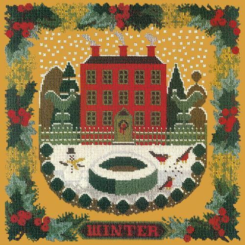 Winter Sampler Needlepoint Kit Elizabeth Bradley Design Yellow 